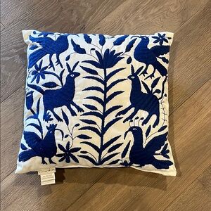 Pottery Barn Blue and White Floral Accent Pillows 18x18